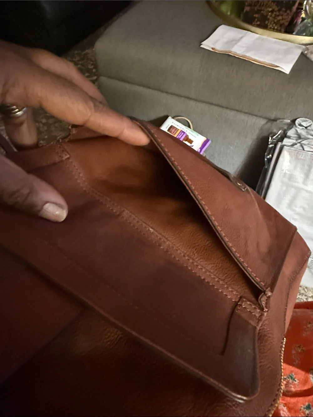 Frye Chestnut Brown Leather Backpack